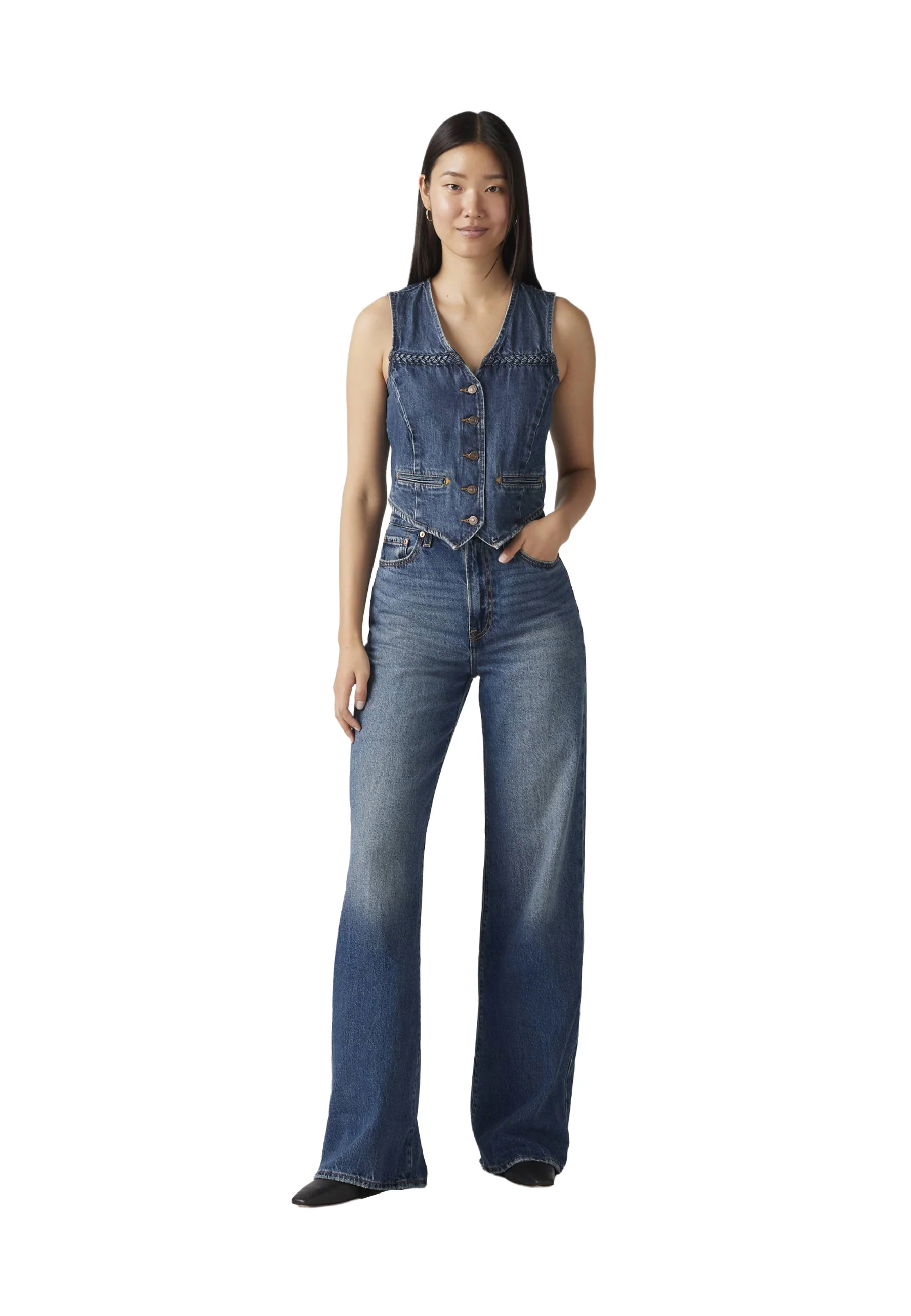 Levi's Ribcage Wide Leg H223 Polar Perimiter Jeans Donna | A6081-0012 - Image 2