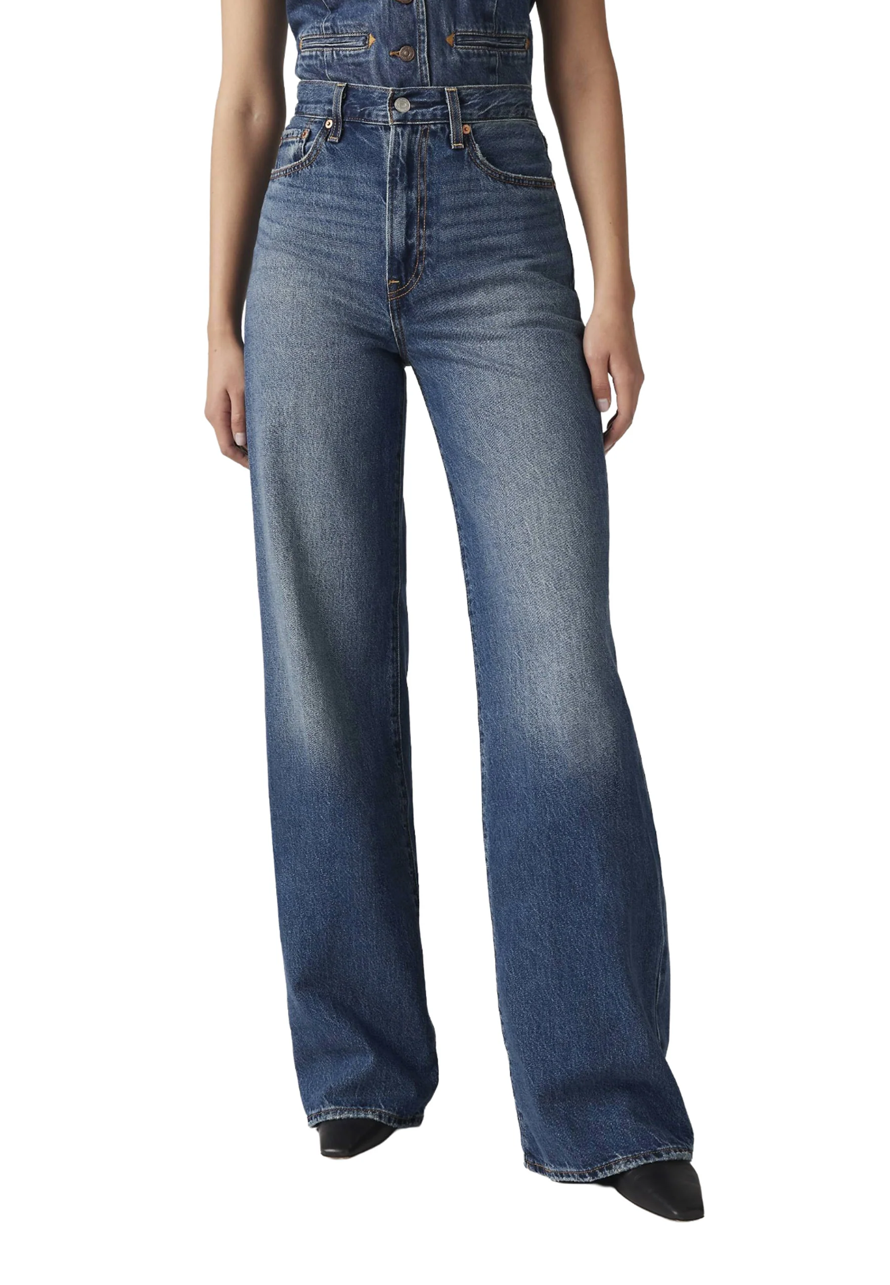 Levi's Ribcage Wide Leg H223 Polar Perimiter Jeans Donna | A6081-0012 - Image 5