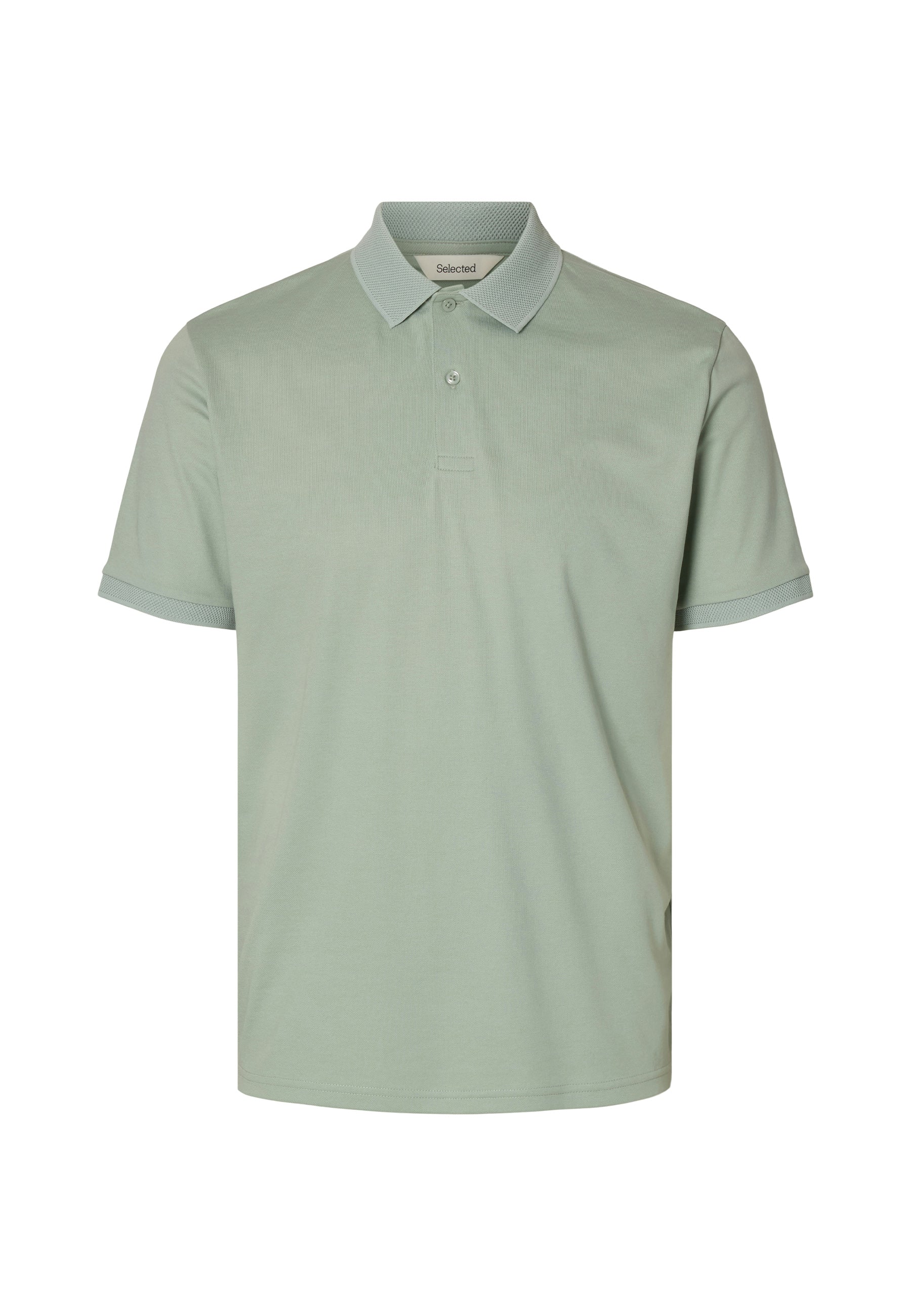 Selected Homme Black Slmfave Button Polo Uomo | 16099994 - Image 6